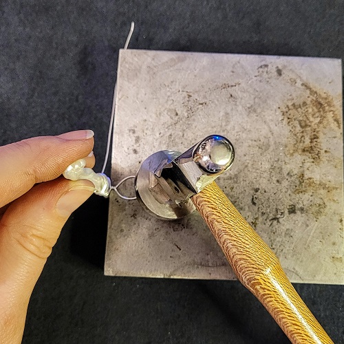 Jennifer Brooks's Glass and Ice Simple Woven Stick Pearl Necklace - , Contemporary Wire Jewelry, Wire Wrapping, Wrapping, Wire Wrapping Jewelry, stick pearl pendant